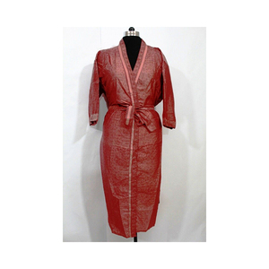 Belle Couleur Soie Polyester Mixte Soie Tissu Imprimé Bohème Kaftan Style Kimono Robe pour Plus La Taille Femmes et Filles - Product Image 2