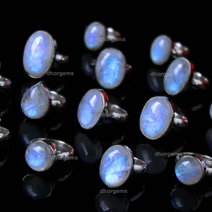 925 <b>Sterling</b> <b>Silver</b> <b>Ring</b> rainbow Moonstone Lot Moonstone Custom Box Moonstone Pixie <b>Nose</b> <b>Rings</b> Loose Gemstone Cabochon <b>Rings</b> Lot - Product Image 1
