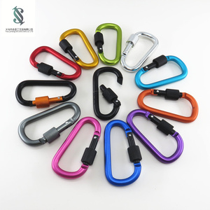 Factory direct sale 8# spiral lock aluminum alloy carabiner metal carabiner