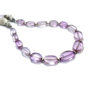 Cuentas de piedra kunzita de forma ovalada lisa de 8 pulgadas de alta calidad Cuentas naturales de alta calidad disponibles - Product Image 1