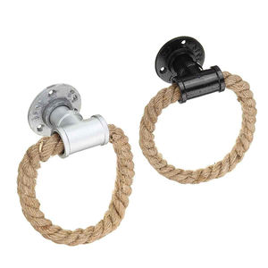 Soporte de toalla de bambú con cuerda de yute - Product Image 4