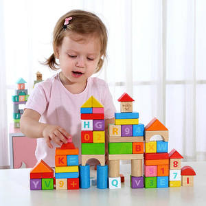 Jouet TOOKY TOY, blocs en bois de caoutchouc classiques, 70 pièces, pour les tout-petits - Product Image 2