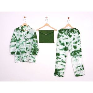 Ensemble de pyjama indien fait à la main 100% coton doux et confortable Tie Dye vêtements de nuit pour la maison pour l'été automne et printemps - Product Image 1