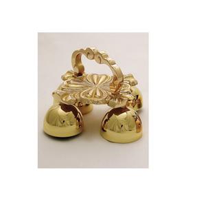 Cloche d'autel d'église en laiton à 4 coupelles avec poignée, souvenirs d'église | - Product Image 2