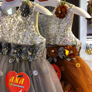 Vestido bordado con borde y cinta para el pelo, bonito trabajo en la frontera, a precio de fábrica, vestidos de algodón para bebé - Product Image 3