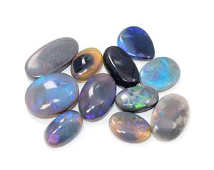 Opale noire naturelle australienne de 110 carats, cabochon lisse, forme fantaisie, pierres précieuses en vrac assorties, faites à la main, haute qualité - Product Image 1