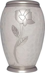 Urne funéraire pour adultes de style américain, en laiton de haute qualité, gravée, plaquée nickel, finition émail blanc, dernier design, Kayna - Product Image 4