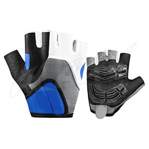 Gants de cyclisme unisexes respirants anti-choc demi-doigt pour les sports et l'extérieur en cuir/polyester et nylon - Product Image 1