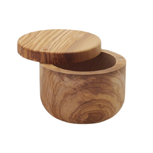 Contenedor de sal y pimienta de forma redonda de la mejor calidad, hecho a mano, de madera, Color marrón, almacenamiento de azúcar, Dabba de Home Arts - Product Image 5