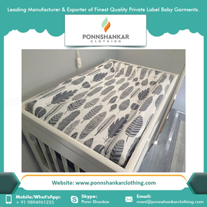 2021 nouveauté bébé matelas à langer couverture tissu tricoté biologique avec motif floral GOTS certifié vente chaude pour une utilisation en été - Product Image 4