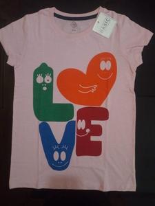 เสื้อยืดแขนสั้นลำลองสำหรับเด็กผู้หญิง ผ้าฝ้ายถักลายพิมพ์สำหรับฤดูร้อน คอกลม มีป้ายแบรนด์ เสื้อผ้าจากบังกลาเทศ สต็อกล็อต - Product Image 3