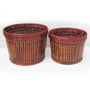 Graceful Folk Art Handcrafted Eco-Friendly <b>Bamboo</b> <b>Laundry</b> Storage <b>Basket</b> Set <b>Bamboo</b> Crafts - Product Image 1