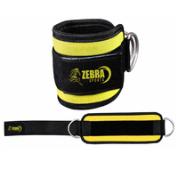 ZEBRA SPORTS AS-102 Sangles de cheville multi-positions pour musculation avec logo personnalisé, fixation à double anneau pour câble, en nylon