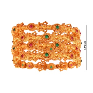 Ensemble de bracelets indiens, 4 pièces, strass traditionnels, bijoux religieux, en plastique bazin, pour femmes - Product Image 6