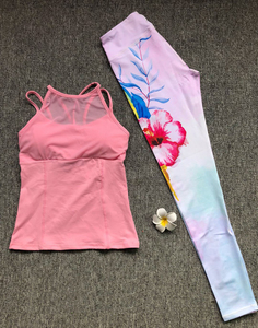 Traje de yoga a la moda para correr, Conjunto de sujetador corto y cruzado para mujer, conjunto deportivo de ocio para mujer, conjunto con estampado de sublimación de corbata de alta calidad - Product Image 4