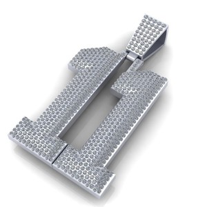 สร้อยคอเงินประดับเพชรแบบกำหนดเองได้สร้อยคอประดับอัญมณีขนาดใหญ่สร้อยคอวิบวับสีขาวทองประดับเพชรที่ปลูกในแล็บแบบแร็ปเปอร์จี้ฮิปฮอป - Product Image 4