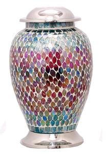 เหยือกเผาศพโมเสกกระจกโลหะ - Product Image 4