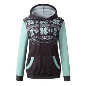 เสื้อฮู้ดผู้หญิง OEM แขนยาว พิมพ์ลาย มีกระเป๋า สำหรับฤดูหนาว - Product Image 5