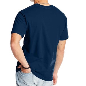 T-shirts unisexes en coton peigné bleu marine - Product Image 2