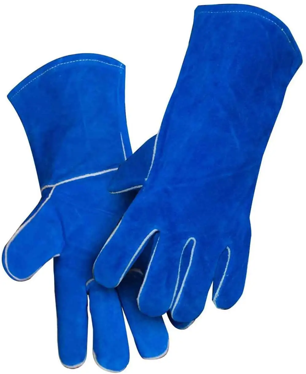 Best Quality Cow split leather palm work safety welding gloves long 14 inches welder gloves heat resistant gloves