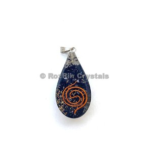Black Tourmaline <b>Orgonite</b> Healing Drop Penants-Carved Engraved Art & Collectible From Rozrincrystals.com - Product Image 1