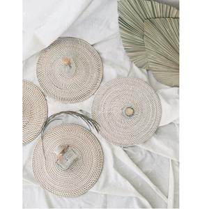 1 pièce de napperon de luxe, pour Table à manger, en osier, paille, accessoires nouveaux 2020 - Product Image 3