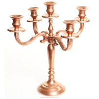 Nouveauté : Candelabre moderne à 5 bras en aluminium doré et argenté, fait main, de haute qualité, pour mariages, fêtes et centres de table personnalisables