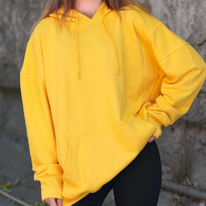 100% algodón personalizado gran oferta en blanco de gran tamaño de manga larga para mujer Sudadera con capucha mujer gota hombro Sudadera con capucha - Product Image 3