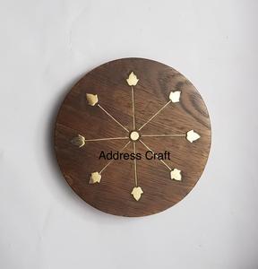 Posavasos de Color marrón de forma redonda de madera hechos a mano indios Nueva producción Hogar y utensilios de cocina usados Nuevo estilo personalizado al mejor precio - Product Image 3