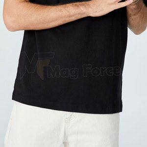Camiseta ajustada con cuello redondo para hombre, color negro, ropa de verano, camiseta informal de manga corta con diseño personalizado para hombre - Product Image 6