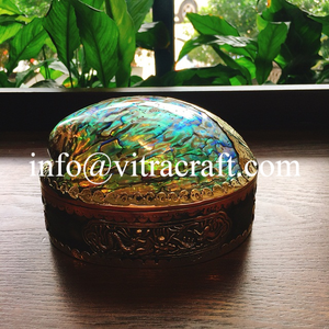 Hecho de perlas y concha con incrustaciones de níquel caja de joyería de lujo arco iris - Product Image 3