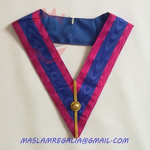 Maçonnique Écossais rite Pourpre et blanc col avec bordure d'or | Maçonnique Membre Personnaliser Col - Product Image 5