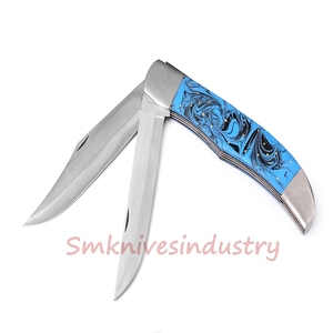 มีดพับอเนกประสงค์,ขนาด12นิ้วความยาวปิดเองทำด้วยมือมีดยักษ์มีดพกพาใบมีดเหล็กดามัสกัส - Product Image 3