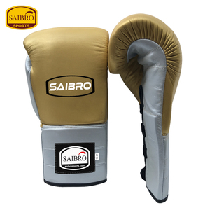 Guantes de boxeo de entrenamiento de cuero Real personalizados de alta calidad con empuñaduras de mano diseño con cordones para jugadores artistas marciales al por mayor - Product Image 4