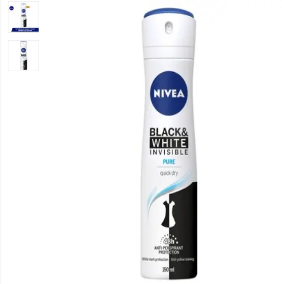 Spray desodorante nivea preto e branco, proteção antitranspirante invisível 150ml x 12 peças