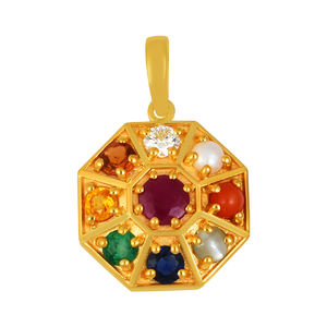 Venta al por mayor 925 plata esterlina Chakra colgante multi-piedra preciosa granate chapado en oro AAAA grado blanco perla encantos joyería Unisex - Product Image 1