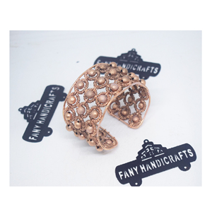 Brazaletes iraníes huecos de cobre cúbico Kada, joyería de cobre antiguo para mujer, de agosto de 2022 - Product Image 1