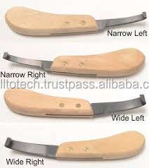 ที่มีคุณภาพสูงสแตนเลสที่กำหนดเองทำขัดสูงที่มีมือจับไม้ที่มีขอบคู่ม้ารองเท้าดูแลกีบมีด - Product Image 2