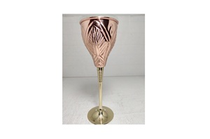 Lunettes à vin en cuivre, verres à vin rayés en cuivre - Product Image 3