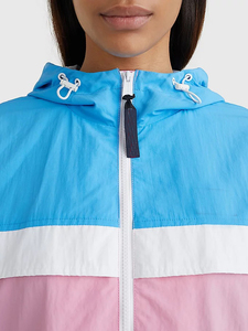 2025 nuevo estilo de moda ligero Anorak con capucha a prueba de viento chaqueta cortavientos para mujer de talla grande Color bloque chaqueta a prueba de viento para mujer - Product Image 5