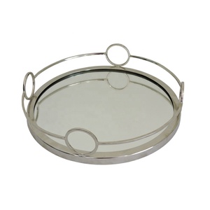 Handmade Modern Decorative <b>Tray</b> in Nickel-Plated Silver Elegant Steel <b>Tray</b> for Home Kitchen Dining <b>with</b> Elegant Shape - Product Image 5
