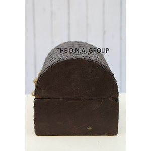 Caja de cuero de madera de estilo antiguo, caja de cuero de color negro, diseño único, para regalo - Product Image 4