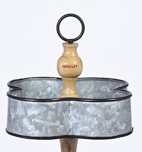 Support à gâteau galvanisé classique à 3 niveaux Design élégant Support en bois Parfait Événements de service Occasions spéciales Pièce de présentation élégante - Product Image 2