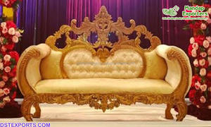 Pesado diseñado de boda de madera Maharaja sofá venta al por mayor estilo barroco oro boda sofá, etapa de ceremonia de boda de sofá - Product Image 4