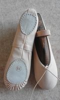 Zapatillas de Ballet Suaves para Niña GAF, Parte Superior de Lona y Algodón, Suela Completa de Cuero Genuino, Tacón Plano