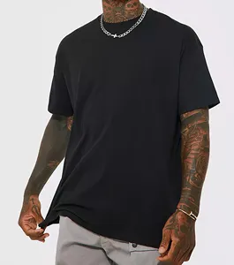 Kısa kollu düz boş siyah renk en kaliteli erkek T shirt