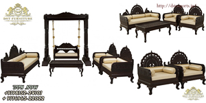 Traditional Teak <b>Wood</b> Taj <b>Swing</b> for Home Indoor Hand Carved Teak <b>Wood</b> Jhoola <b>Swing</b> Peacock Theme Jhula <b>Swing</b> in Living Room - Product Image 6