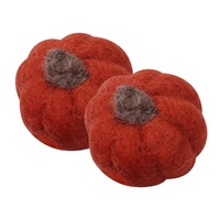 Calabaza de Fieltro de Lana 100% Nueva Zelanda, Hecha a Mano, Ecológica, Libre de Azo, Color Naranja, Tamaño Personalizado, Decoraciones de Halloween
