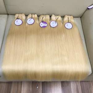 มัดผมมนุษย์20นิ้วสีบลอนด์ผมตรง OEM OEM OEM OEM ตัวอย่างฟรี - Product Image 1