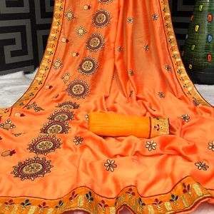 Look le plus attrayant Festival porter Saree avec chemisier pièce femmes indiennes portent pas cher bas prix en gros Surat Alphanumero - Product Image 1